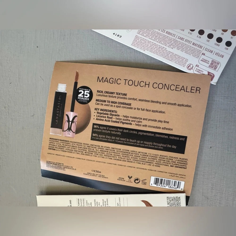 NWT Anastasia Beverly Hills + Kylie cosmetics Concealer sample cards